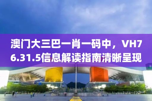 澳门大三巴一肖一码中，VH76.31.5信息解读指南清晰呈现