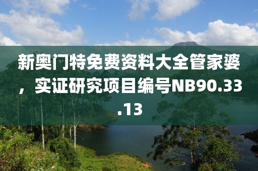 新奥门特免费资料大全管家婆，实证研究项目编号NB90.33.13