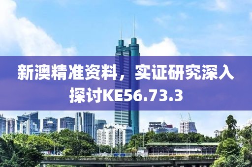 新澳精准资料，实证研究深入探讨KE56.73.3