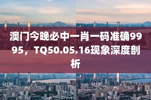 澳门今晚必中一肖一码准确9995，TQ50.05.16现象深度剖析