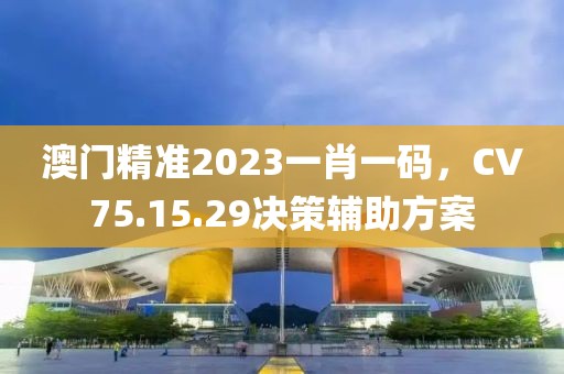 澳门精准2023一肖一码，CV75.15.29决策辅助方案