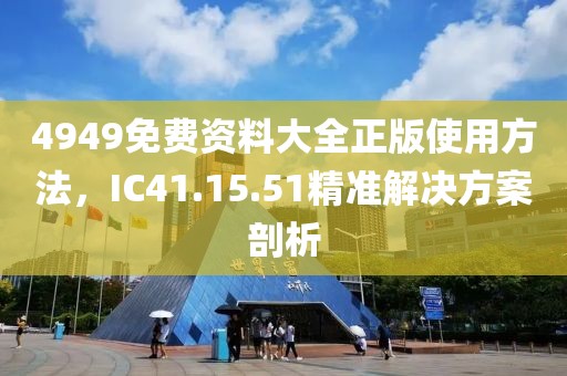 4949免费资料大全正版使用方法，IC41.15.51精准解决方案剖析