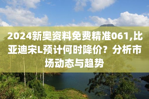 2024新奥资料免费精准061,比亚迪宋L预计何时降价？分析市场动态与趋势