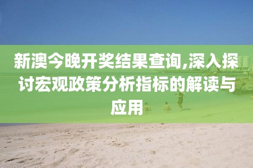 新澳今晚开奖结果查询,深入探讨宏观政策分析指标的解读与应用