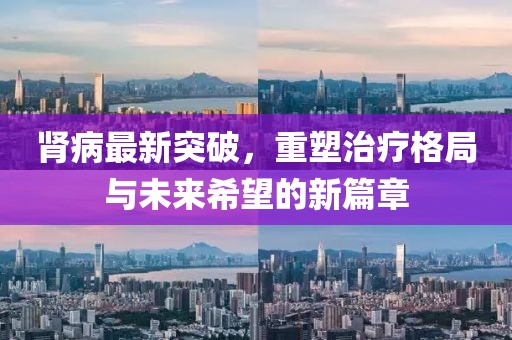 肾病最新突破，重塑治疗格局与未来希望的新篇章