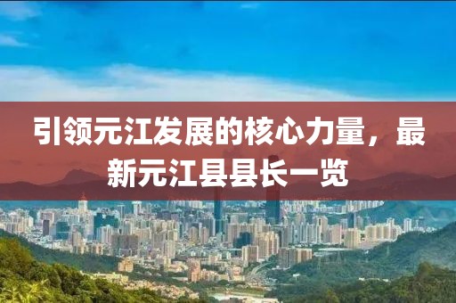 引领元江发展的核心力量，最新元江县县长一览