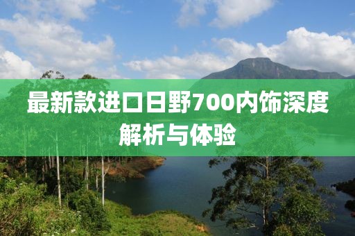 最新款进口日野700内饰深度解析与体验