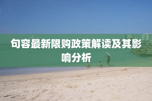 句容最新限购政策解读及其影响分析