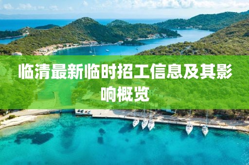 临清最新临时招工信息及其影响概览