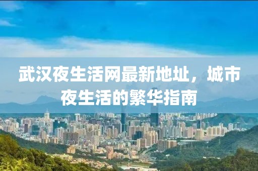 武汉夜生活网最新地址，城市夜生活的繁华指南