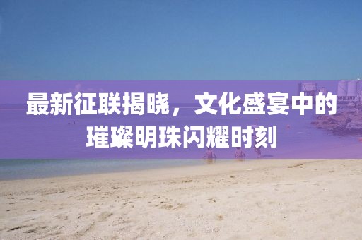 最新征联揭晓，文化盛宴中的璀璨明珠闪耀时刻