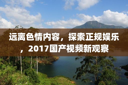远离色情内容，探索正规娱乐，2017国产视频新观察