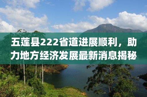 五莲县222省道进展顺利，助力地方经济发展最新消息揭秘