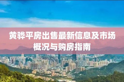 黄骅平房出售最新信息及市场概况与购房指南