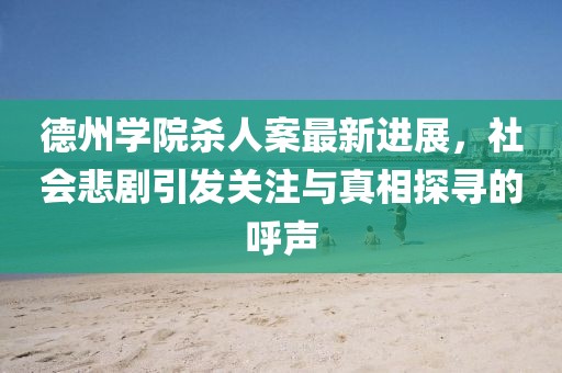 德州学院杀人案最新进展，社会悲剧引发关注与真相探寻的呼声