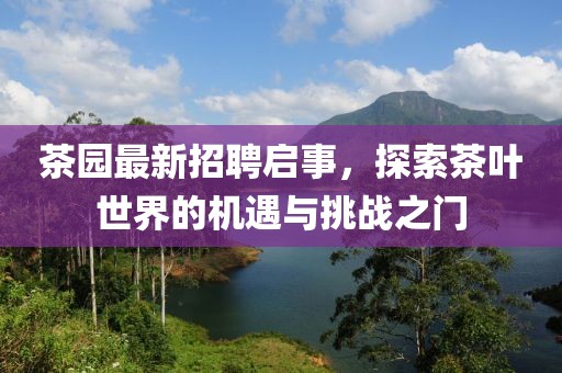 茶园最新招聘启事，探索茶叶世界的机遇与挑战之门