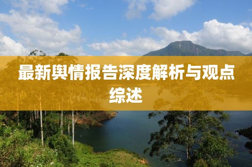 最新舆情报告深度解析与观点综述