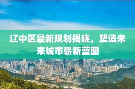 辽中区最新规划揭晓，塑造未来城市崭新蓝图