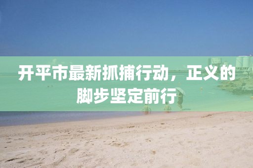 开平市最新抓捕行动，正义的脚步坚定前行