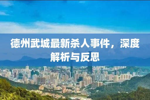 德州武城最新杀人事件，深度解析与反思