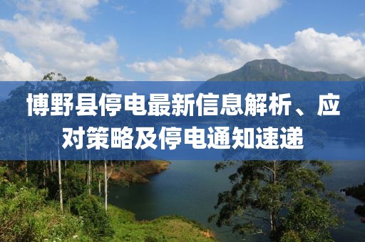 博野县停电最新信息解析、应对策略及停电通知速递