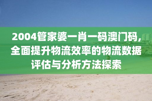 2004管家婆一肖一码澳门码,全面提升物流效率的物流数据评估与分析方法探索