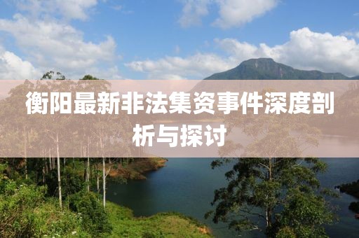 衡阳最新非法集资事件深度剖析与探讨