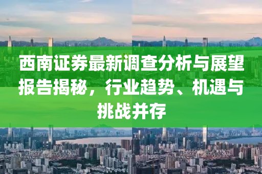 西南证券最新调查分析与展望报告揭秘，行业趋势、机遇与挑战并存
