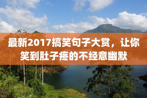 最新2017搞笑句子大赏，让你笑到肚子疼的不经意幽默