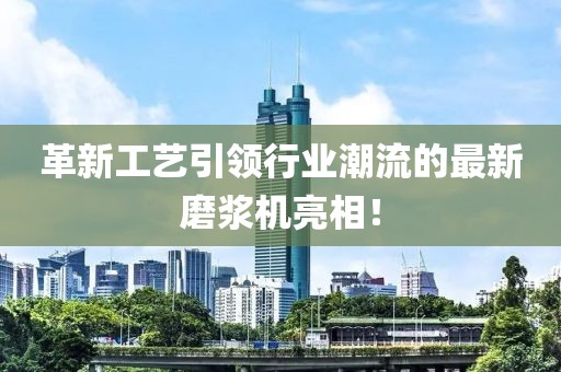 革新工艺引领行业潮流的最新磨浆机亮相！