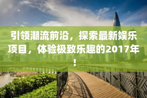 引领潮流前沿，探索最新娱乐项目，体验极致乐趣的2017年！