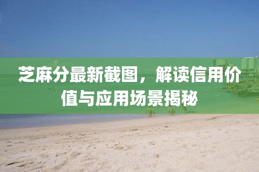 芝麻分最新截图，解读信用价值与应用场景揭秘