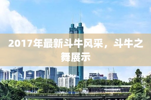 2017年最新斗牛风采，斗牛之舞展示
