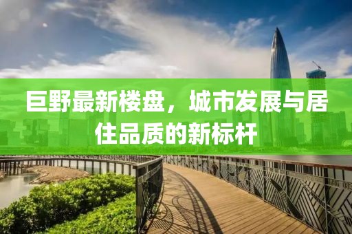 巨野最新楼盘，城市发展与居住品质的新标杆
