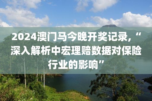2024澳门马今晚开奖记录,“深入解析中宏理赔数据对保险行业的影响”