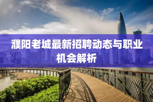 濮阳老城最新招聘动态与职业机会解析