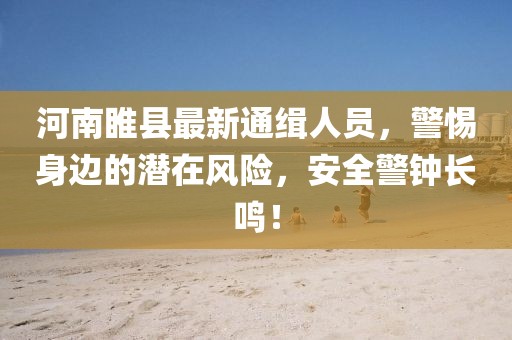 河南睢县最新通缉人员，警惕身边的潜在风险，安全警钟长鸣！