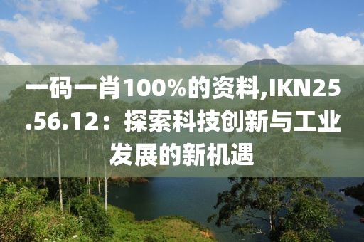 一码一肖100%的资料,IKN25.56.12：探索科技创新与工业发展的新机遇