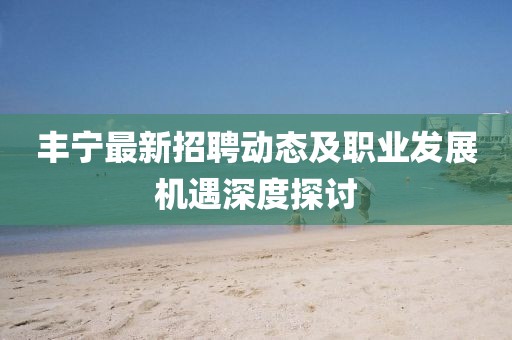 丰宁最新招聘动态及职业发展机遇深度探讨