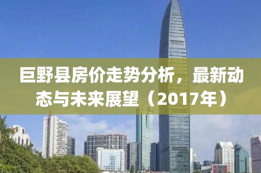 巨野县房价走势分析，最新动态与未来展望（2017年）