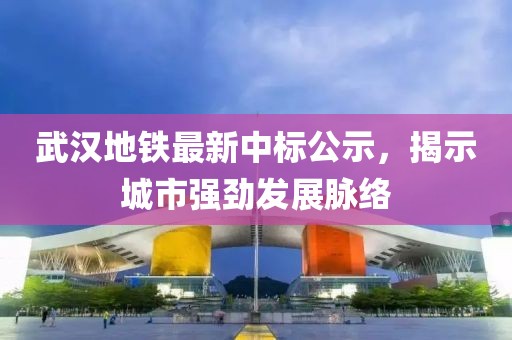 武汉地铁最新中标公示，揭示城市强劲发展脉络