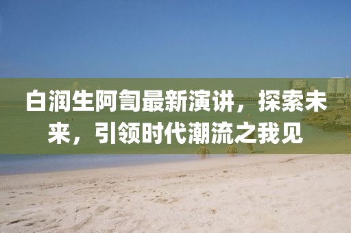 白润生阿訇最新演讲，探索未来，引领时代潮流之我见
