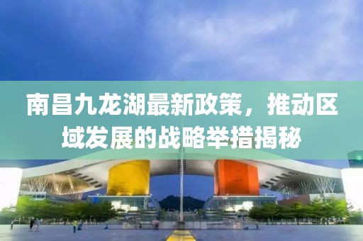 南昌九龙湖最新政策，推动区域发展的战略举措揭秘