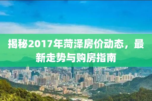 揭秘2017年菏泽房价动态，最新走势与购房指南