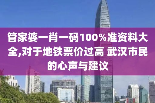 管家婆一肖一码100%准资料大全,对于地铁票价过高 武汉市民的心声与建议