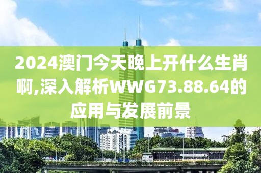 2024澳门今天晚上开什么生肖啊,深入解析WWG73.88.64的应用与发展前景