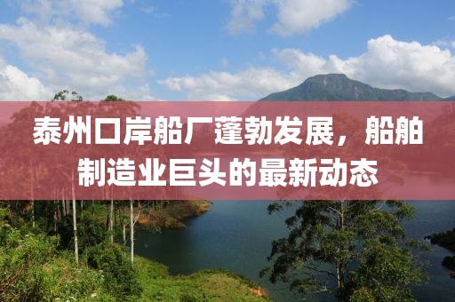 泰州口岸船厂蓬勃发展，船舶制造业巨头的最新动态