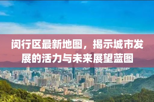闵行区最新地图，揭示城市发展的活力与未来展望蓝图