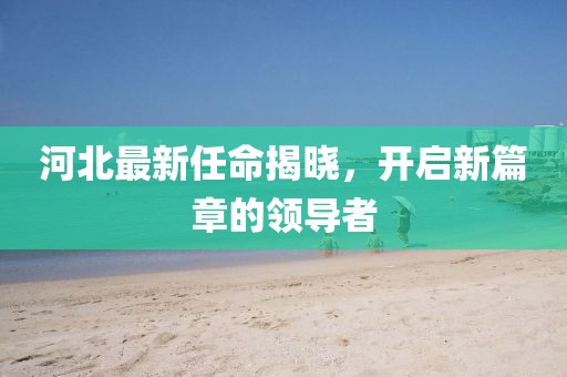 河北最新任命揭晓，开启新篇章的领导者