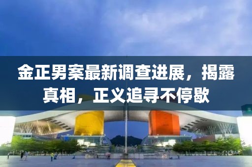 金正男案最新调查进展，揭露真相，正义追寻不停歇